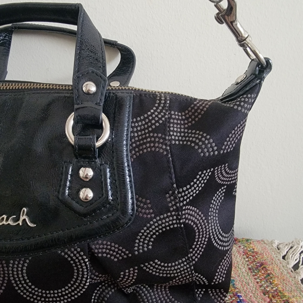 Coach Black Ashley Dotted Art Satchel Bag - Picture 2 of 7